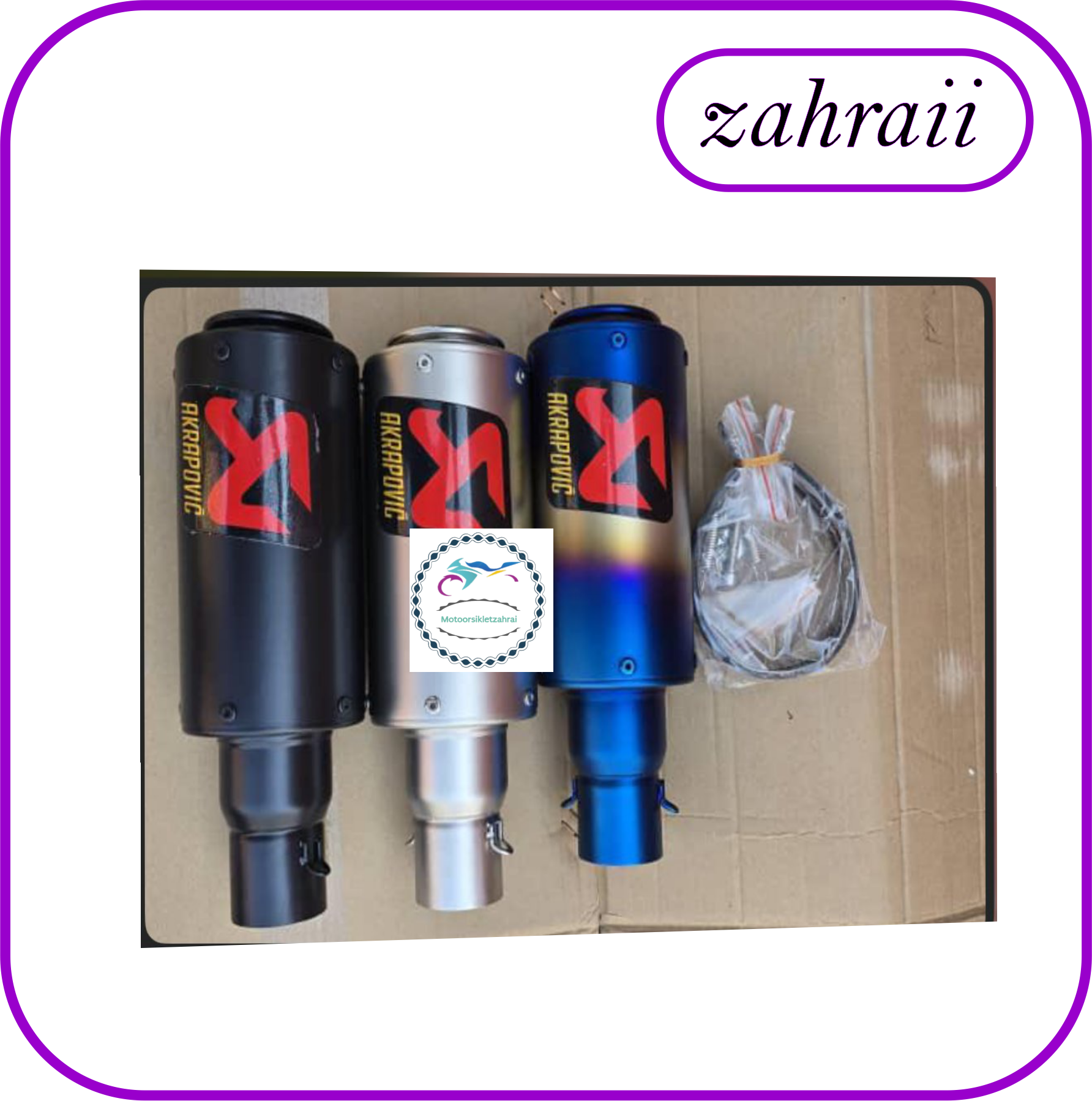 اگزوز اسپرت موتورسیکلت X-Racer آبی تیتانیومی